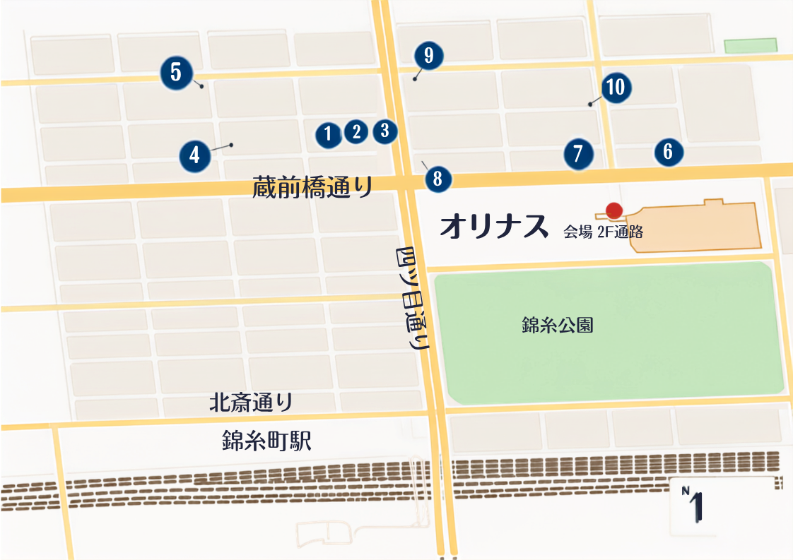 太平町福引会の対象店舗と会場案内地図